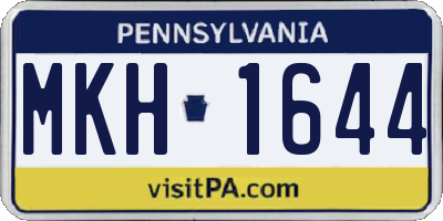 PA license plate MKH1644