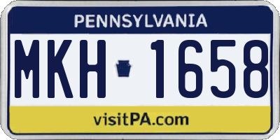 PA license plate MKH1658