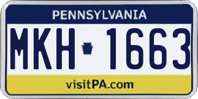 PA license plate MKH1663