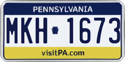 PA license plate MKH1673