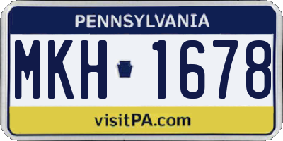PA license plate MKH1678