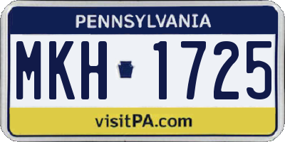 PA license plate MKH1725