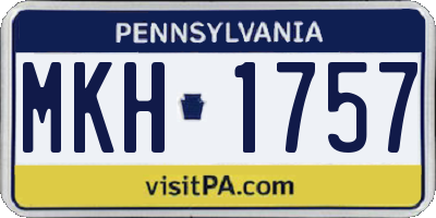 PA license plate MKH1757