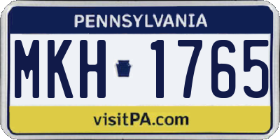 PA license plate MKH1765