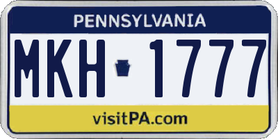 PA license plate MKH1777