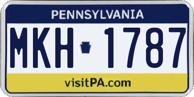 PA license plate MKH1787