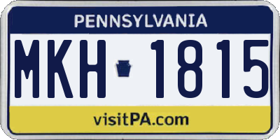 PA license plate MKH1815