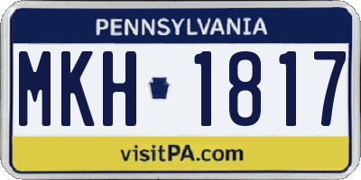 PA license plate MKH1817