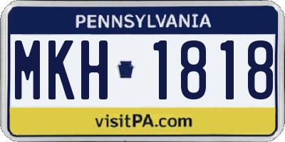 PA license plate MKH1818