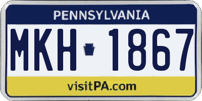 PA license plate MKH1867