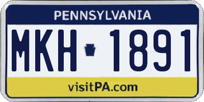 PA license plate MKH1891