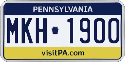 PA license plate MKH1900