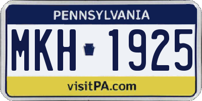 PA license plate MKH1925