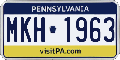 PA license plate MKH1963