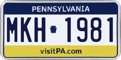 PA license plate MKH1981