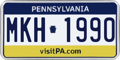 PA license plate MKH1990