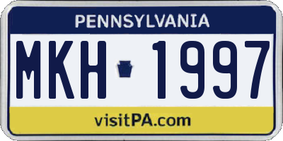 PA license plate MKH1997