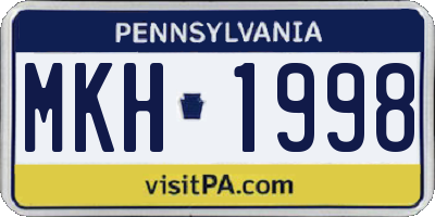 PA license plate MKH1998