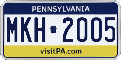 PA license plate MKH2005