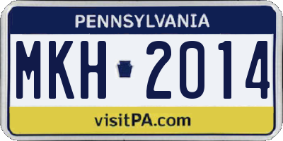 PA license plate MKH2014