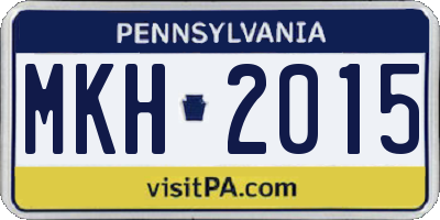 PA license plate MKH2015