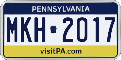 PA license plate MKH2017