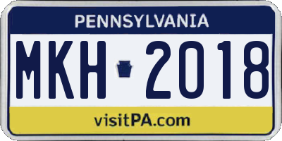PA license plate MKH2018