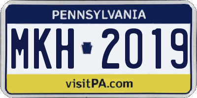 PA license plate MKH2019