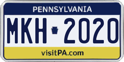 PA license plate MKH2020