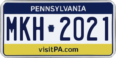 PA license plate MKH2021