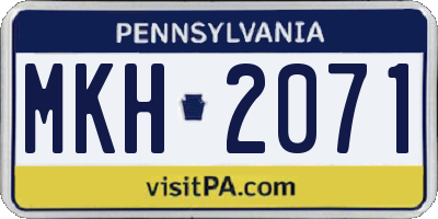 PA license plate MKH2071
