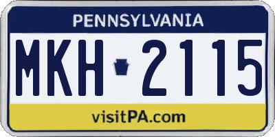 PA license plate MKH2115