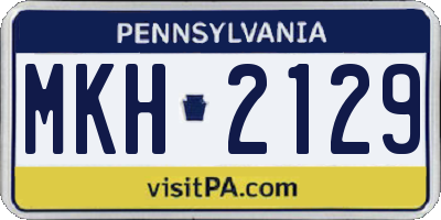 PA license plate MKH2129