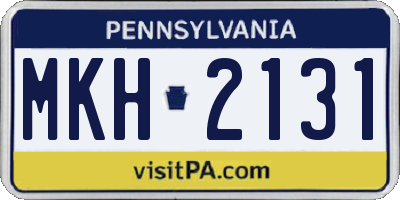 PA license plate MKH2131