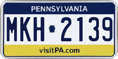 PA license plate MKH2139