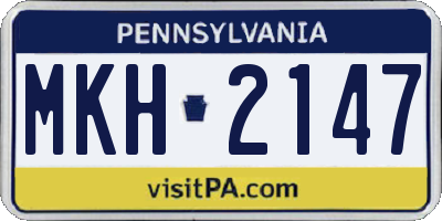 PA license plate MKH2147