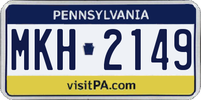 PA license plate MKH2149