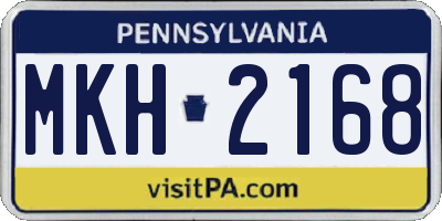 PA license plate MKH2168