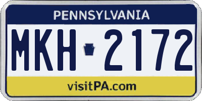 PA license plate MKH2172