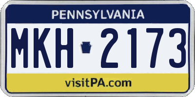 PA license plate MKH2173