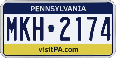 PA license plate MKH2174