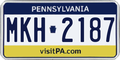 PA license plate MKH2187