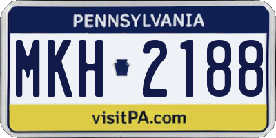 PA license plate MKH2188