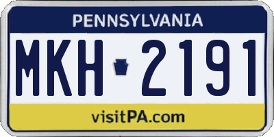 PA license plate MKH2191