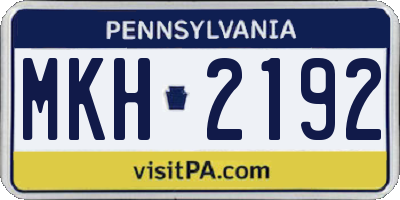 PA license plate MKH2192