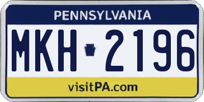PA license plate MKH2196