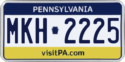 PA license plate MKH2225