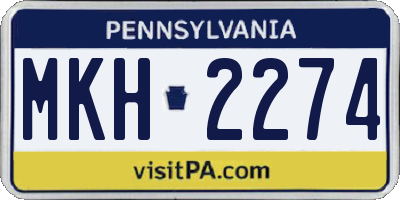 PA license plate MKH2274