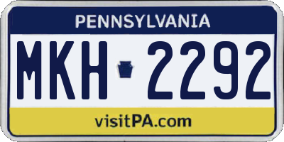 PA license plate MKH2292