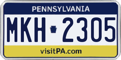 PA license plate MKH2305
